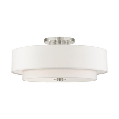 Livex Lighting Meridian 6 - Light Semi-Flush Mount in  Brushed Nickel