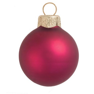 Northlight 8ct Matte Glass Ball Christmas Ornament Set 3.25" - Soft Berry Red