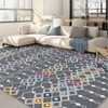 Machine Washable Boho Vintage Area Rug Non-Slip Non-Shedding Geometric Indoor Distressed Soft Low Pile Carpet for Living Room Bedroom Kitchen - 3 of 4