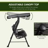 CAVINAS 3-Seat Patio Porch Swing,Hammock Swing Bench with Adjustable Canopy&Thicken Cushion,Outdoor Swing for Garden&Backyard,600LBS Capacity,Black - 2 of 4
