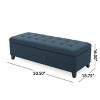 Christopher Knight Home Wendover 50" Tufted Pine Storage Ottoman with Birch Leg - 3 of 4