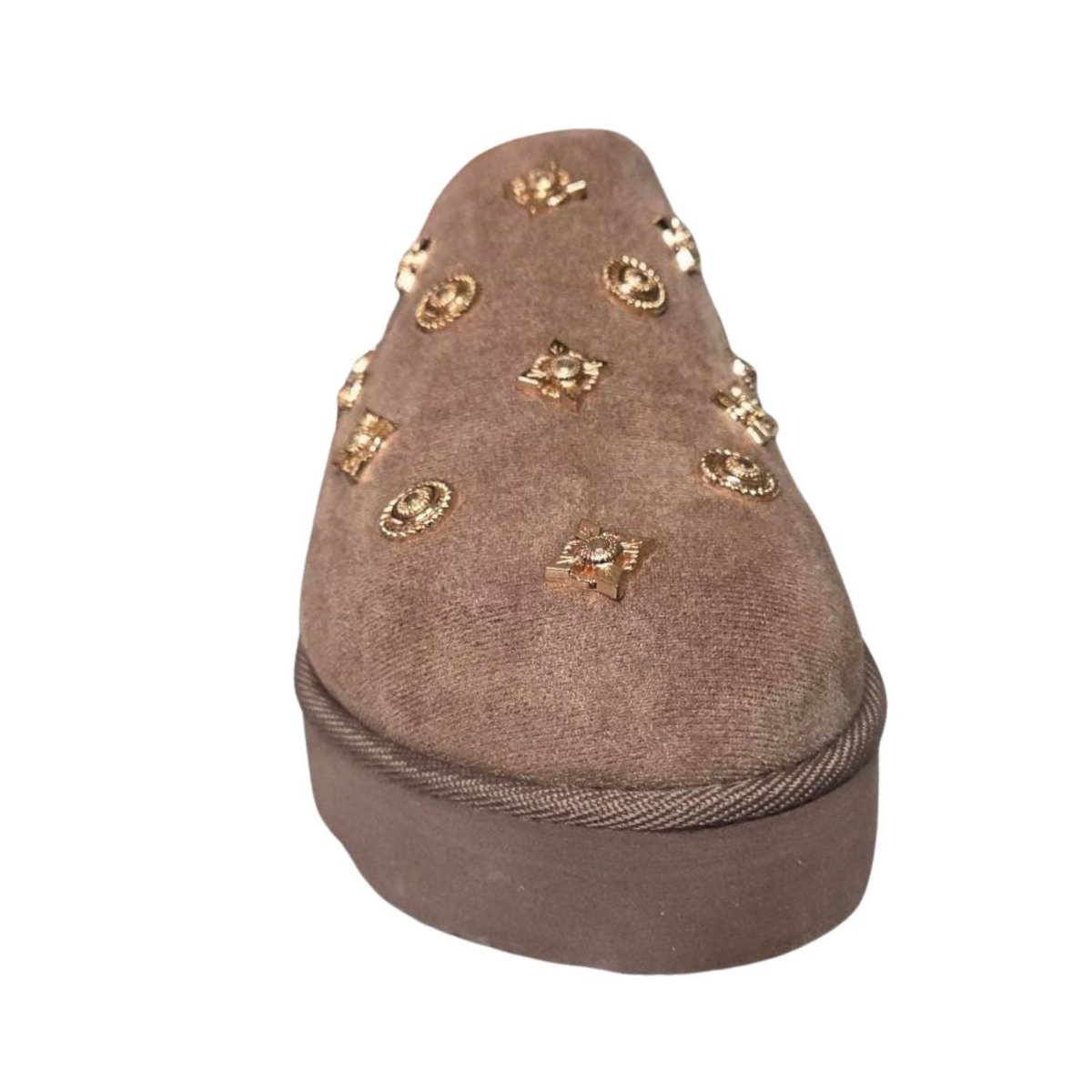 Женские сабо Outwoods Womens Sunday-3 Studded Suede Platform Mule, Taupe (9) — фото 4