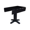 International Concepts Solid Wood 36" Square Dual Drop Leaf Dining Table, Black - 4 of 4