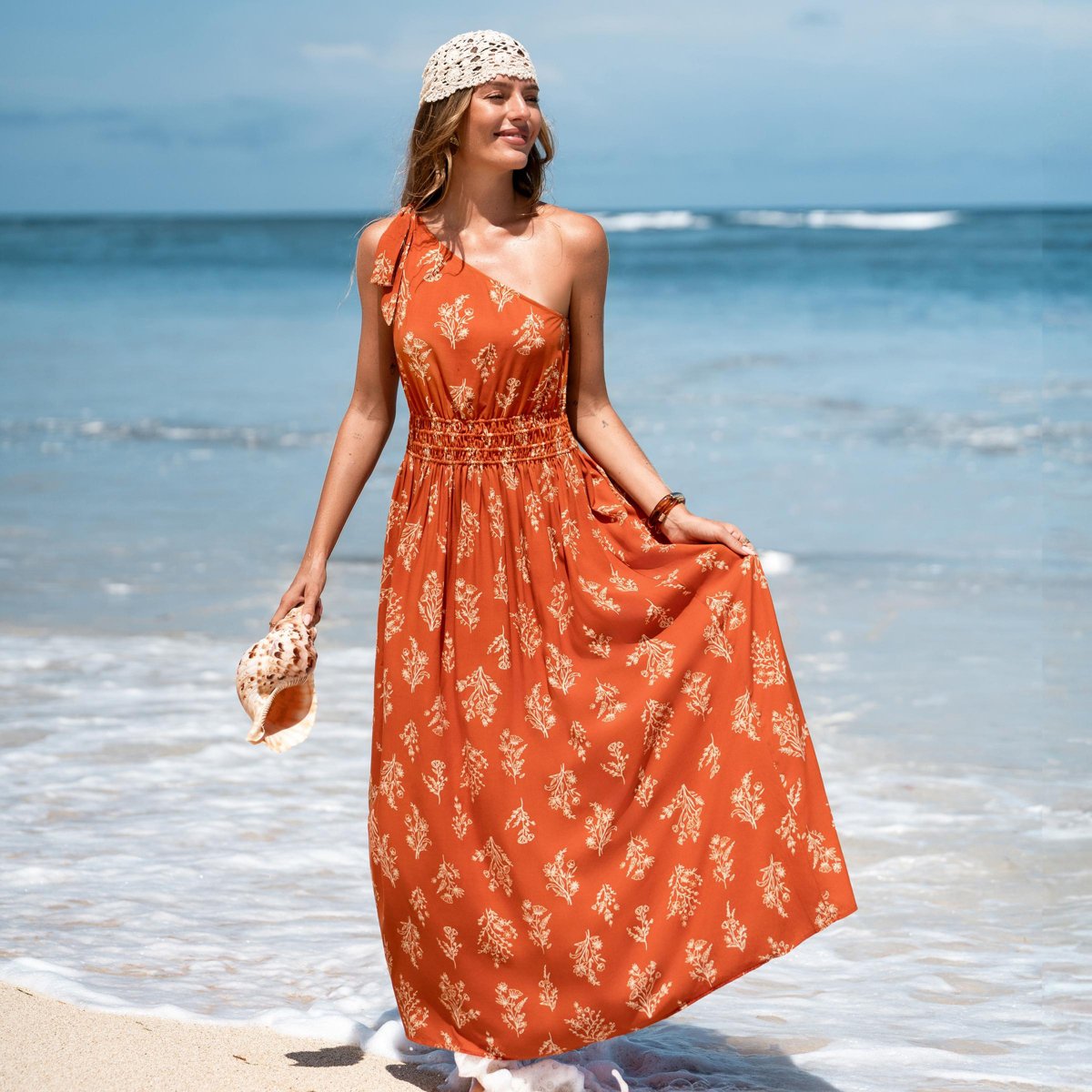 Женские платья Cupshe Women's Maxi Dress Floral Print-S-Orange — фото 2