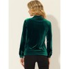 INSPIRE CHIC Women's Pocket Front Velvet Long Sleeve Casual Button Down Shirt - 4 of 4