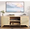 Rattan TV Stand for Living Room, Modern Entertainment Center or 70 in TV, Boho Media TV Console Table with Storage - 3 of 4