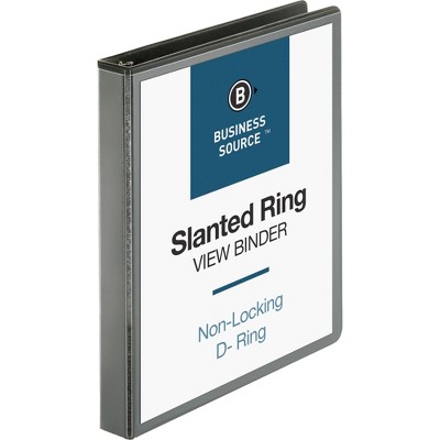 Business Source D-Ring View Binder 1" Capacity 11x8-1/2" Black 28446