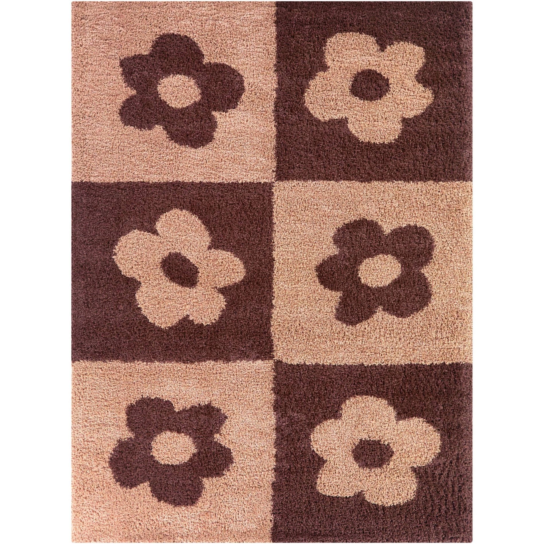 Balta Rugs 3'11"x5'7" Floral Plush Shag Area Rug Dark Pink