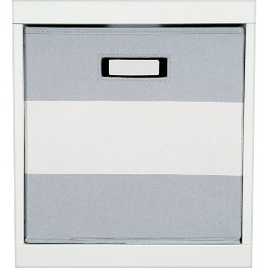 Fabric Cube Toy Storage Bin Gray Stripe - Pillowfort , Gray/White Stripe