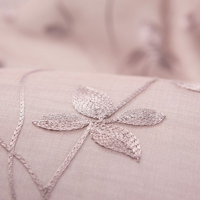 Sage Embroidered Vine Sheer Curtain Panels - Set of 2