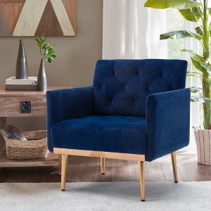LOVMOR Modern Accent Chair w/Rose Golden feet & Upholstered,leisure single sofa for Living Room Bedroom Office - 1 of 4