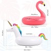 Jasonwell 2-Pack Inflatable Unicorn & Flamingo Pool Floats for Adults & Kids | Durable Swim Tubes with Fast Valves for Lake, Beach & Party Fun - 3 of 4