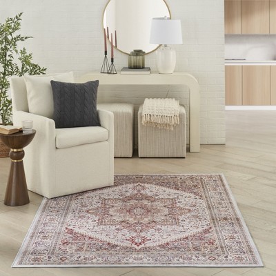 Ivory Red Persian Style Flatweave 5' x 7' Area Rug