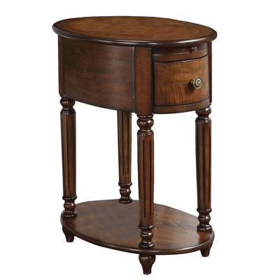 Expertly Crafted Side Table Dark Oak Brown - Benzara