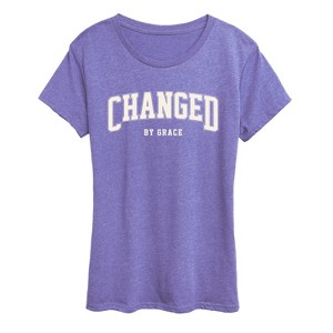 Women's - Instant Message - Changed By Grace Collegiate Short Sleeve Graphic T-Shirt - 1 of 4