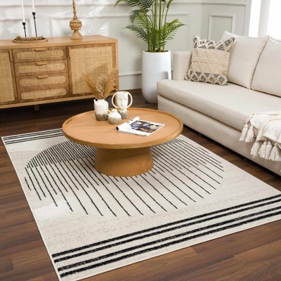 Hauteloom Angus Black&White Geometric Area Rug