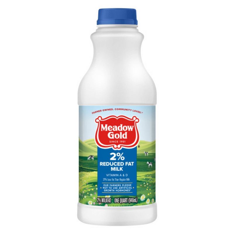 Meadow Gold 2% Reduced Fat Milk - 1qt, 1 of 5