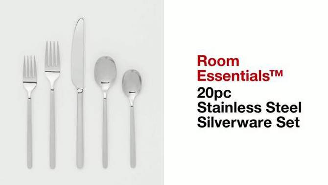 20pc Flatware Set Silver - Room Essentials&#8482;, 2 of 5, play video