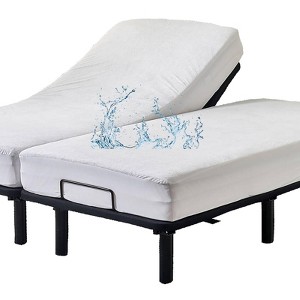 Aoibox Waterproof Split King Mattress Protector for Adjustable Beds Soft Bamboo Viscose Terry Surface Deep Pocket 2 Pack - 1 of 4
