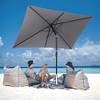 Heynemo 6.5 x 10 Ft Rectangular Patio Umbrella, Outdoor Table Market Umbrella with Crank, 6 Steel Ribs, Polyester Canopy, Tilt Umbrella - 2 of 4