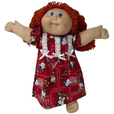 Doll Clothes Superstore Handmade Red Kitten Print Nightgown for 15 - 16'' Baby & Cabbage Patch Dolls