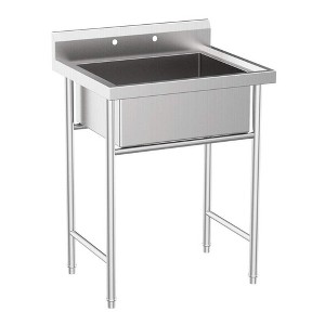 Karl Home 28 x 24 in. 1 Compartment 304 Stainless Steel Sink with Backsplash - 1 of 4