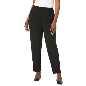 Jessica London Women's Plus Size Stretch Knit Crepe Straight Leg Pants - 1 of 4