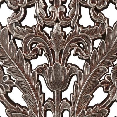 Bronze and Silver Botanical Carved Wood Wall Decor Set, 2-Piece