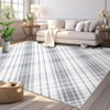 Washable Modern Striped Rug Non Slip Low Pile Rug Soft Throw Floor Cover Foldable Indoor Carpet for Living Room Bedroom Nursery - 3 of 4