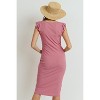 Hello Miz Women's Casual Ribbed Scoop Neck Cap Sleeve Maternity Dress - 2 of 4