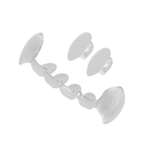 Unique Bargains Double Fangs Fake Teeth Grills 2 Set - 1 of 4