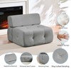Mjkone Velvet Single Sofa, 1-Seater Modular Sofa Couch with Rivet Trim for Living Room - 2 of 4