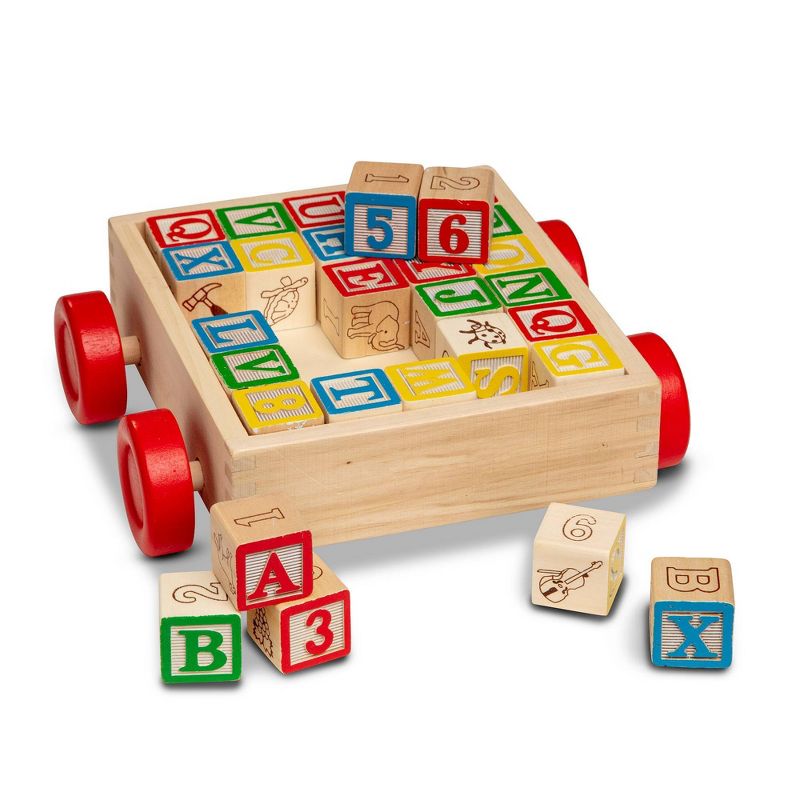 Melissa &#38; Doug Classic ABC Wooden Block Cart Educational Toy With 30 Solid Wood Blocks, 5 of 13