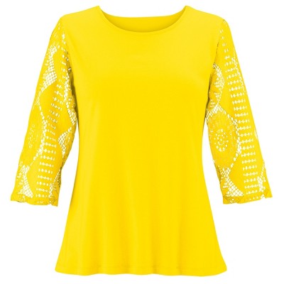 Collections Etc Lace Sleeved Top