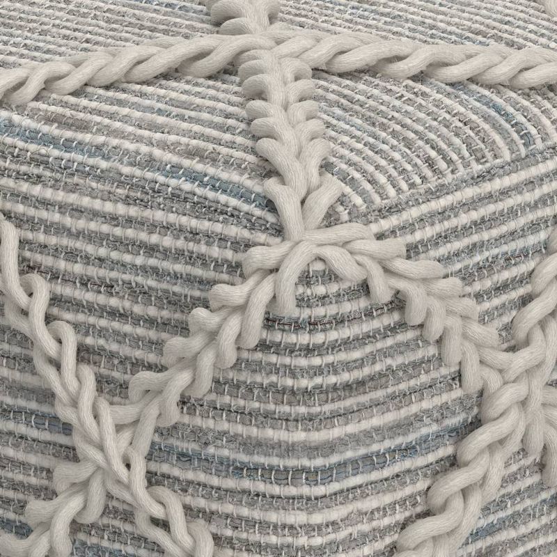 Woodley Square Pouf Gray/Natural - WyndenHall, 4 of 9