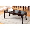 3pc Coffee Table Traditional Style Dark Cherry Finish Cabriole Legs And Intricate Design 1x Coffee Table 2x End Table - 3 of 4