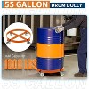 Acekool 1000LB Drum Dolly - 55 Gallon Barrel Cart w/ Brakes, 4 Swivel Casters, Industrial Caddy for Warehouse & Garage - 3 of 4