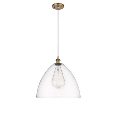 Bristol Glass - 1 Light Pendant In Industrial Style-18.75 Inches Tall and 16 Inches Wide