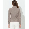 Allegra K Women's Turn Down Collar Plaid Button Up Long Sleeve Shirt - 4 of 4