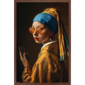 Trends International Reinders: Master Twist - Modern Pearl Girl Framed Wall Poster Prints - 1 of 4