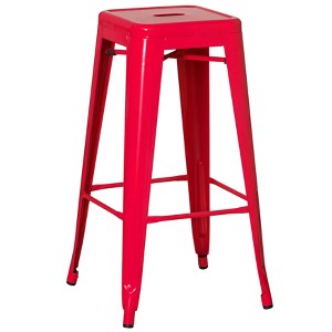 Basicwise 30" Backless Metal Bar Stool – Stackable, Heavy-Duty, Indoor/Outdoor Use for Kitchen, Bar, Patio, Café, Bistro & More - 1 of 4