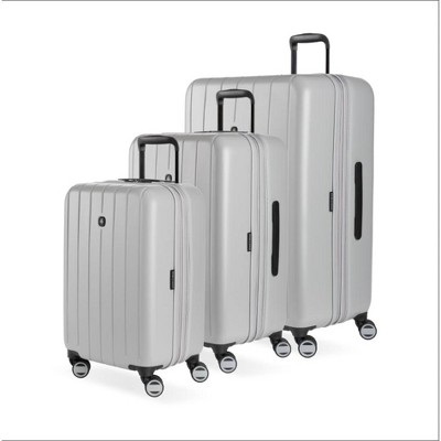 SwissGear Wanderlust Pro Lightweight Hardside Expandable Luggage Set with Spinner Wheels, Gray, 3-Piece Set (20/24/28)