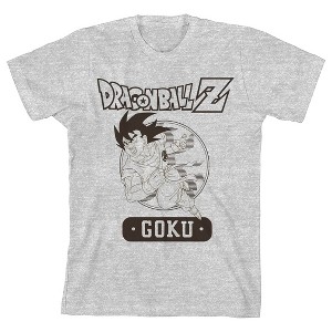 Dragon Ball Z Goku Character Circle Crew Neck Short Sleeve Athletic Heather Boy's T-shirt - 1 of 3