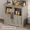 Bakers Rack with Storage Cabinet - Microwave Stand with Power Outlets, Farmhouse Bakers Rack with Thick Table Top, for Kitchen, Dining Room - 4 of 4