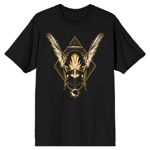 Black Adam Hawkman Head Men's Black T-shirt - 1 of 1