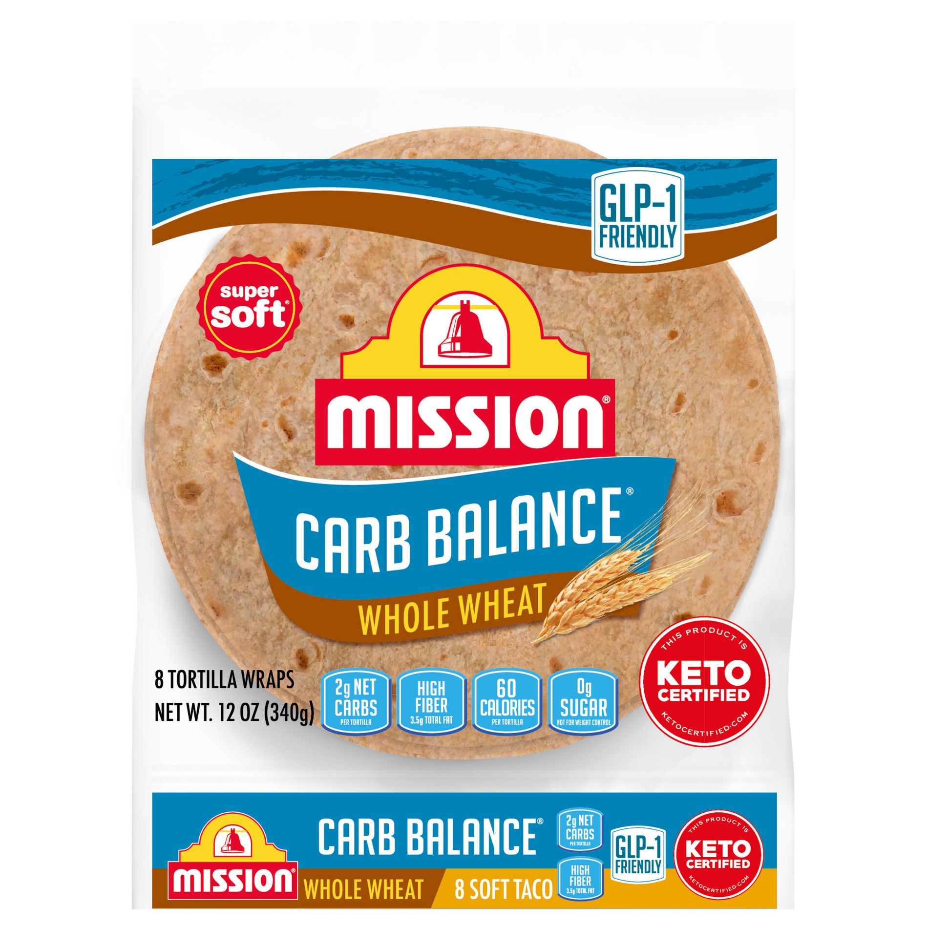 Mission Taco Size Carb Balance Whole Wheat Tortillas - 12oz/8ct