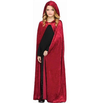 Fun World Hooded Velour Child Cape (red) : Target