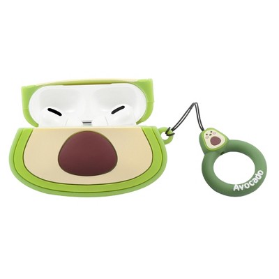 Insten Cute Case Compatible with AirPods Pro - Avocado Cartoon Silicone Cover with Ring Strap