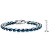 Steeltime Men's two tone stainless steel and blue ip cuban link chain bracelet - 3 of 4