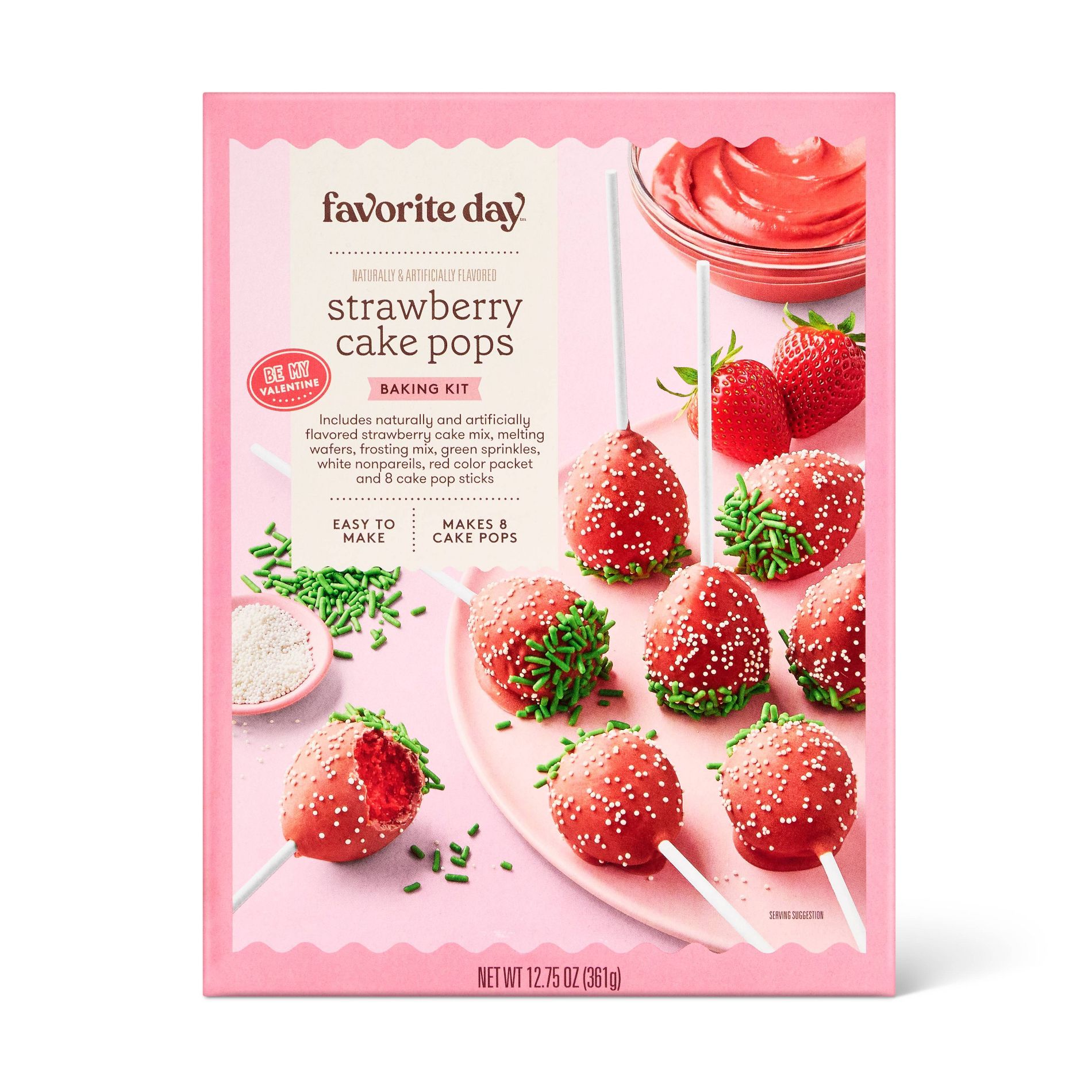 Valentine's Strawberry Cake Pop Mix Kit - 12.75oz/8ct - Favorite Day™